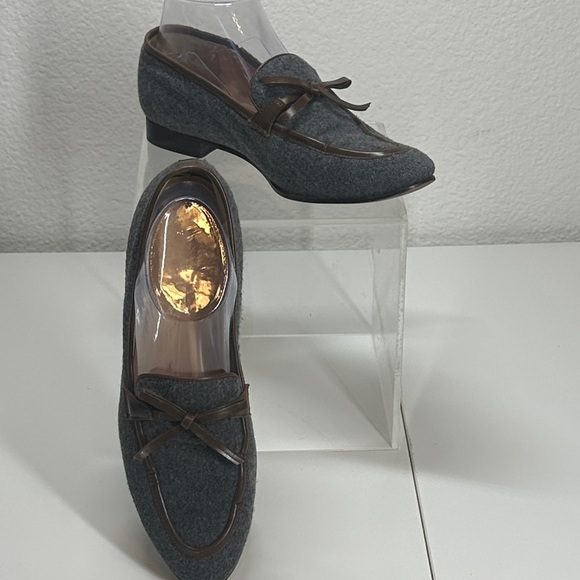 J. Crew Flannel Academy Loafers Gray and Brown Women's Loafers 7.5 - Picture 2 of 12